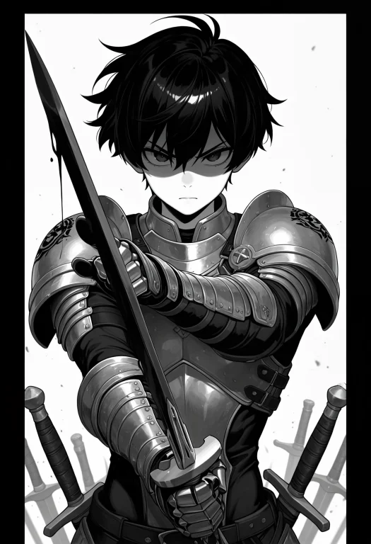 Masterpiece,absurdres,aesthesis, Black And White,ink, Anime...