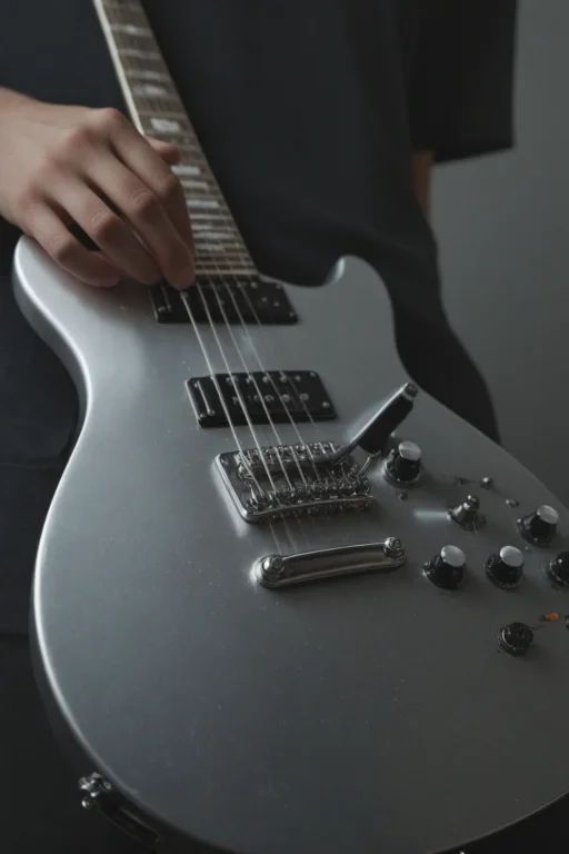 Holding A Silver Electric Guitar,lorabehance 4k0.0,behance....