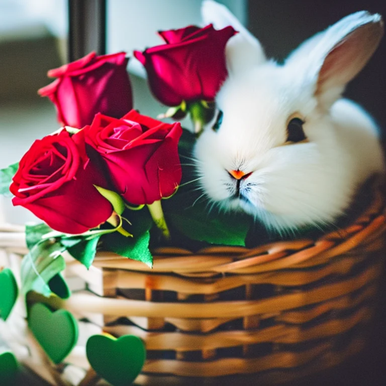 Close Up Candid Photoshoot Indoor A White Bunny Sitting On T...