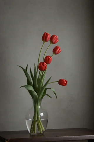 A Vase Filled With Red Tulips,lorabehance 4k0.0,behance. Pol... — SDXL AI Prompt: a vase filled with red tulips,,behance. polished detailed 4k photograph