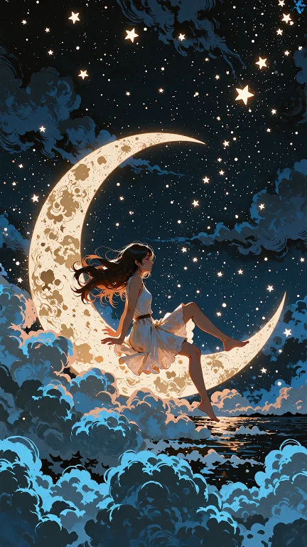 Illustration Depicting A Fabulous Night Scene. In The Center...
