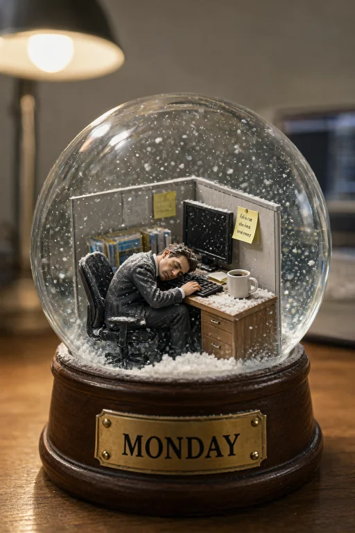A Close-up Photo Of A Glass Snow Globe Sitting On A Wooden D...