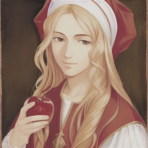 Portrait Of A Young Man, Renaissance Clothing, Long Blonde H...