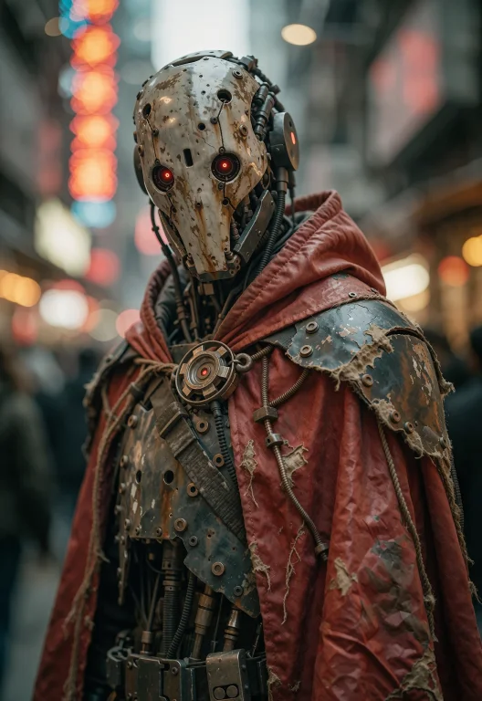 This Is A Photograph Of A Futuristic, Post-apocalyptic Chara...