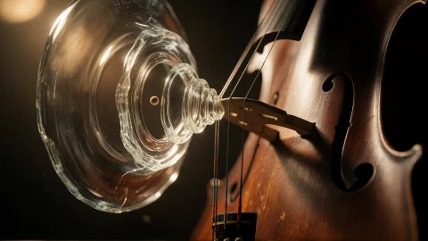 Cinematic Film Still 3. Macro Acoustic Surrealism, A Close-u... — Stable Diffusion AI Prompt: cinematic film still 3. macro acoustic surrealism, a close-up of a vintage cello...