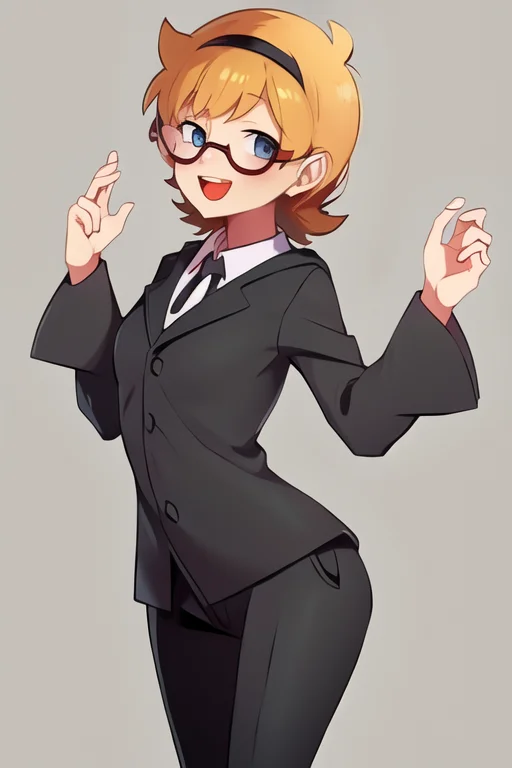 Lotte Jansson, Black Suit, Black Pants, Smiling, Masterpiece...