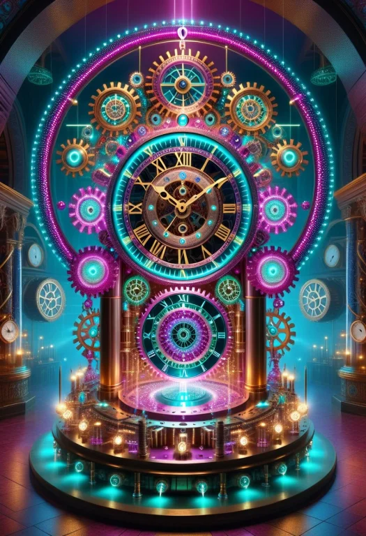 Masterpiece, An Enormous Magical Clock Made Of Colorful Led...