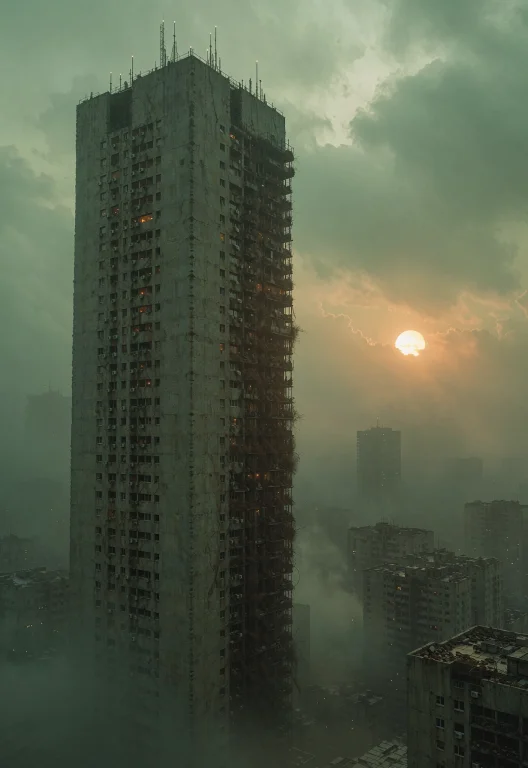 This Is A The Image Features A Tall, Rectangular, Concrete H...