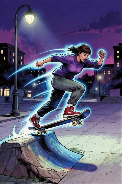 Rockstyle, A 90s Comic-book Style Illustration Of A Skater L...