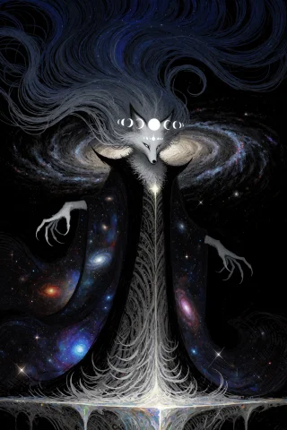 The Greatest Sorcerer In Existence, Sovereign Of An Entire G... — Stable Diffusion AI Prompt: The greatest sorcerer in existence, sovereign of an entire galaxy, an elegant an...