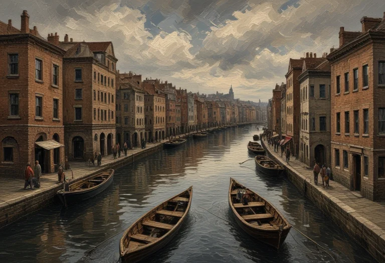 Surrealism Style A City Where The Streets Are Rivers And Peo...