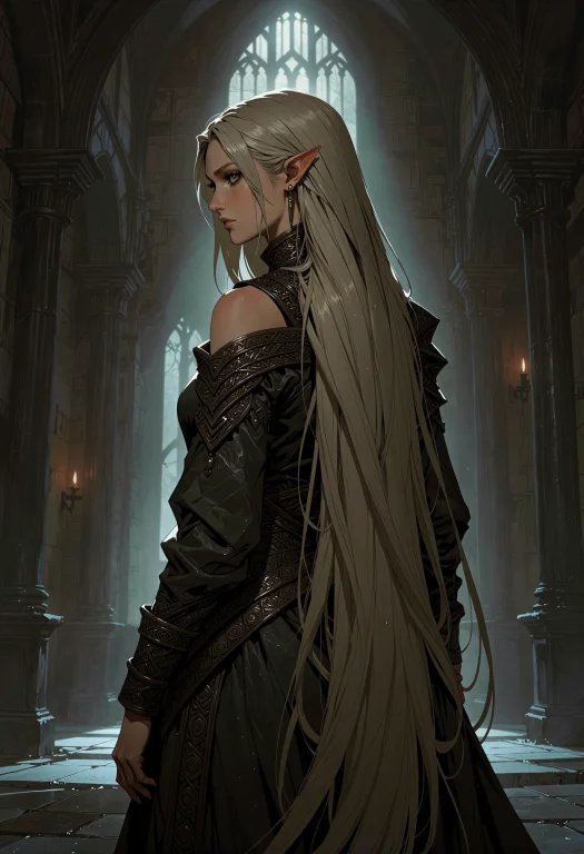 Dark Fantasy Art, Style Dark Fantasy., A Stunning Woman, Wit...