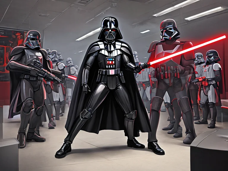Masterpiece, Best Quality, Realistic, Darth Vader In A Battl...