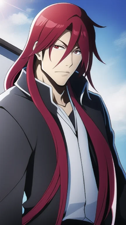 1boy, Red Hair, Very Long Hair, Solo1.2, Outdoors, Official...