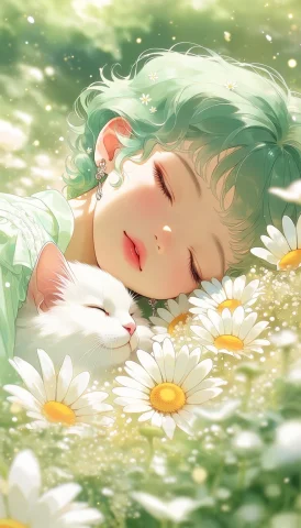 Masterpiece, Best Quality, Score7, Illusdream, A Serene Youn... — Stable Diffusion AI Prompt: masterpiece, best quality, score_7, illusdream, A serene young girl with wavy, l...