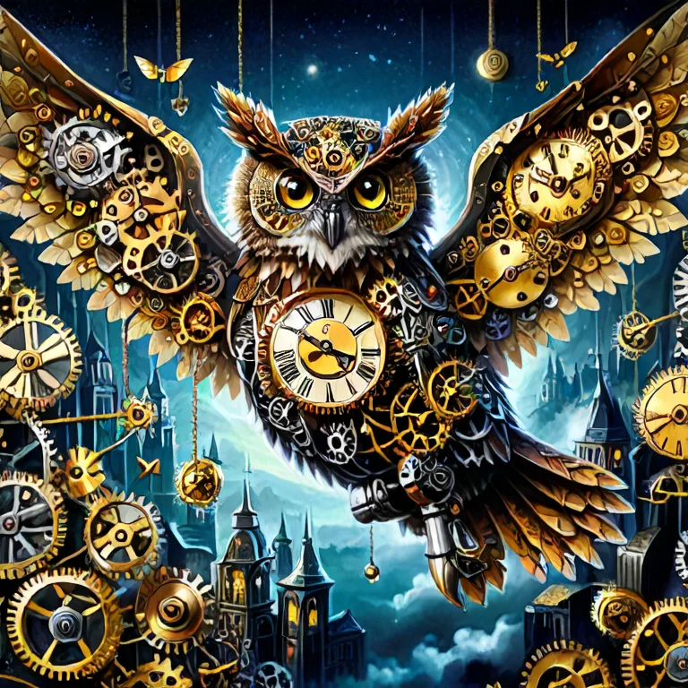 Intricate, Detailed, Majestic Owl In Mid-flight, Owl Shaped,...