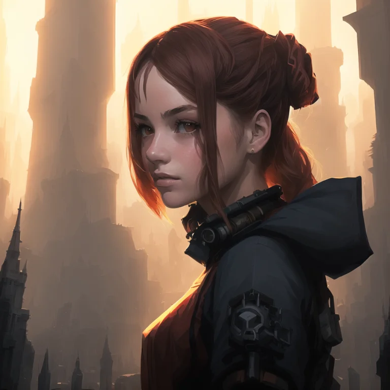 Portrait Of 1girl1.3, Cyberpunk, Ravnika Background Loraravn...