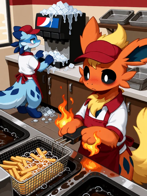 Fast Food Kitchen Interior, One Continuous Scene, Cinematic...