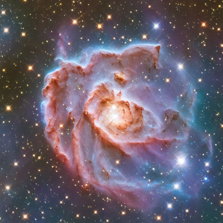 Analog Style Hubble Telescope Photo Of Space Nebula, Sharp F...
