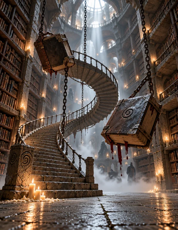 3xpl0r3 Dung30n, Photorealistic, Same Impossible Library, Di...