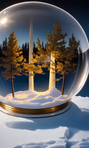 Knollingcase, Winter Scenery Of Lapland Inside Of Snow Globe... — Stable Diffusion AI Prompt: knollingcase, winter scenery of Lapland inside of snow globe, aurora borealis, t...
