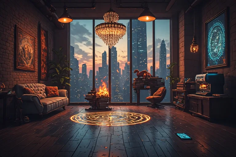 An Opulent Modern Apartment Interior Seamlessly Fused With H...