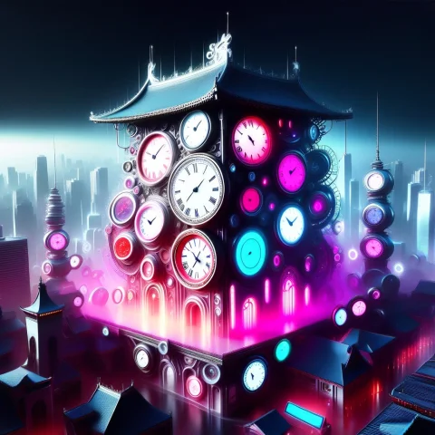 Cinematic Wide Shot Of A Futuristic Modern Chinese City Skyl... — SDXL AI Prompt: Cinematic wide shot of a futuristic modern Chinese city skyline at night where t...