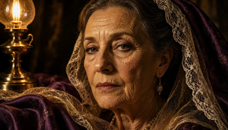 A Close-up Portrait Capturing An Elder Woman Whose Skin Is R...