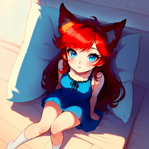 A Redhead Fox-girl With Blue Eyes, Illustration, Cartoon, So... — Stable Diffusion AI Prompt: a redhead fox-girl with blue eyes, illustration, cartoon, soothing tones, calm c...