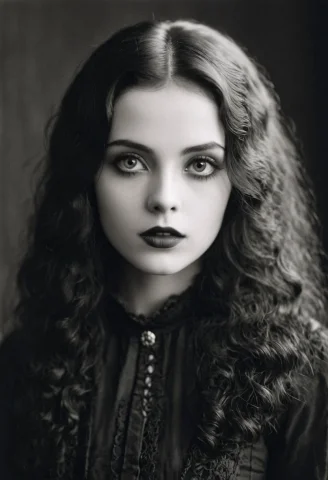 Photo Of Young Cute Goth Woman With Full Lips And Large Eyes... — SDXL AI Prompt: photo of young cute goth woman with full lips and large eyes, cinematic light, 1...