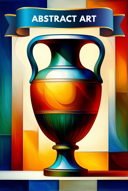 An Abstract Painting Of Grecian Urn. Display A Curving Ribbo...