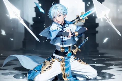 Masterpiece, Best Quality,chongyun Genshin Impact, 1boy, Mal... — Stable Diffusion AI Prompt: masterpiece, best quality,chongyun (genshin impact), 1boy, male focus, weapon, s...
