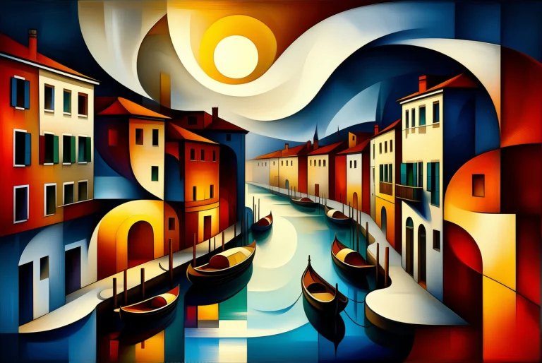 An Abstract Painting. Chiaroscuro. Cubism Style. Beneath A H...