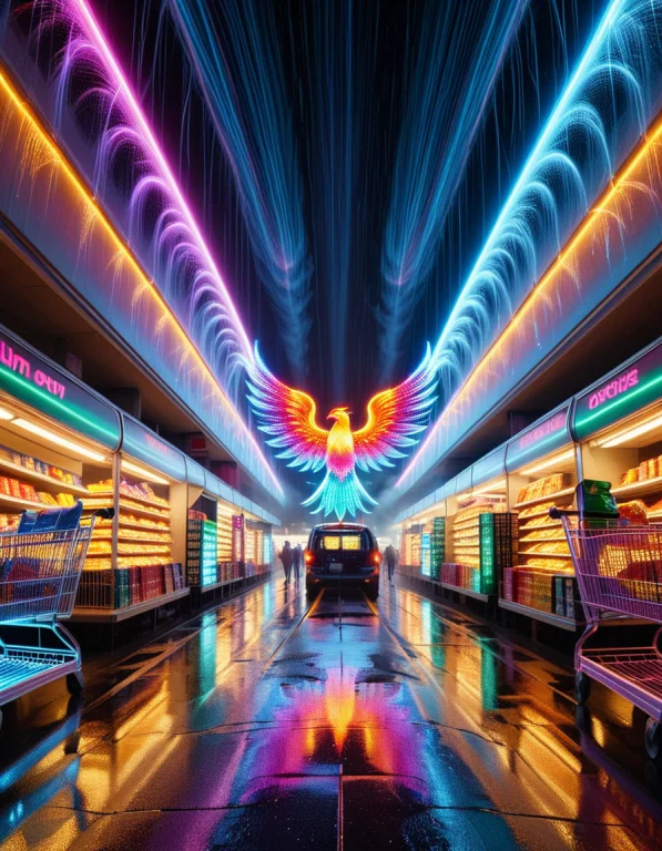 7. A Colossal Colourfulled Phoenix Exploding Upward From The...
