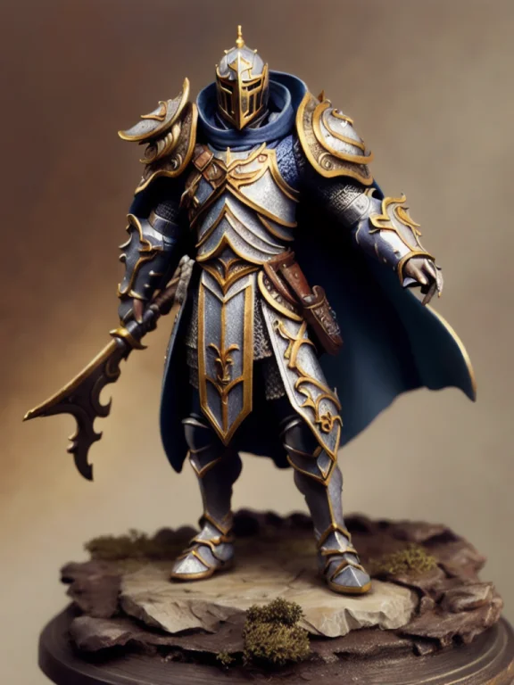 Pmini Style, A Painted Miniature Of A Male Human Knight, Clo...