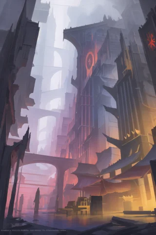 Cyberpunk1.2, Saturated, Vivid, Ravnika, I. M. Pei, Red And... — Stable Diffusion AI Prompt: (cyberpunk:1.2), saturated, vivid, ravnika, I. M. Pei, red and yellow , detailed...