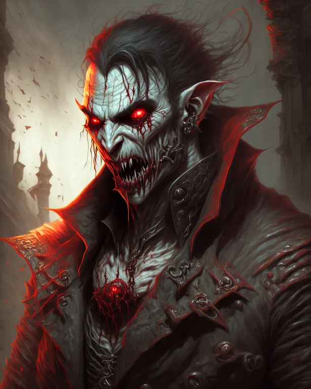 A Portrait Of A Male Vmpr, Blood, Detailed Background, Backg...