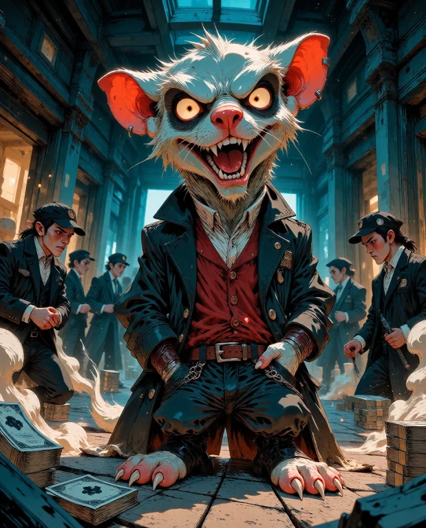 A Nasty Little Weasel Meme Character Standing Proudly In Fro...