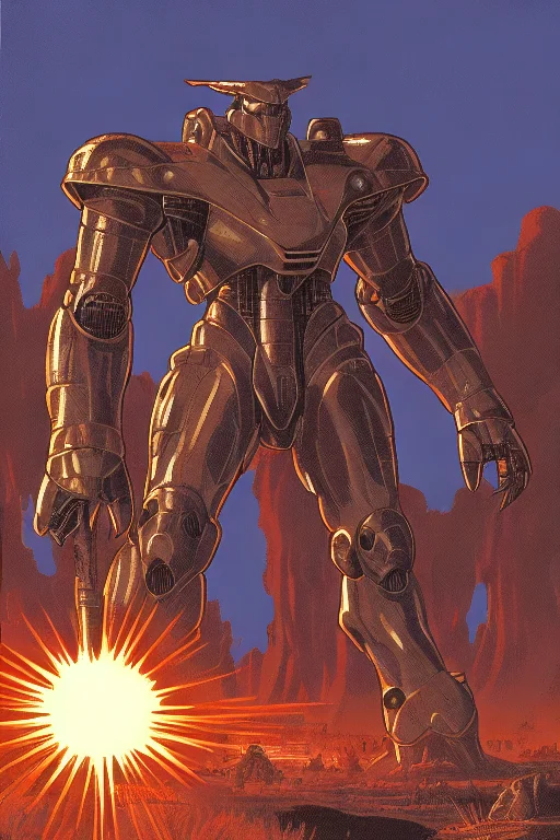 Pboldrifrpgstyle Mecha Robot Monster On An Open Mesa Landsca...