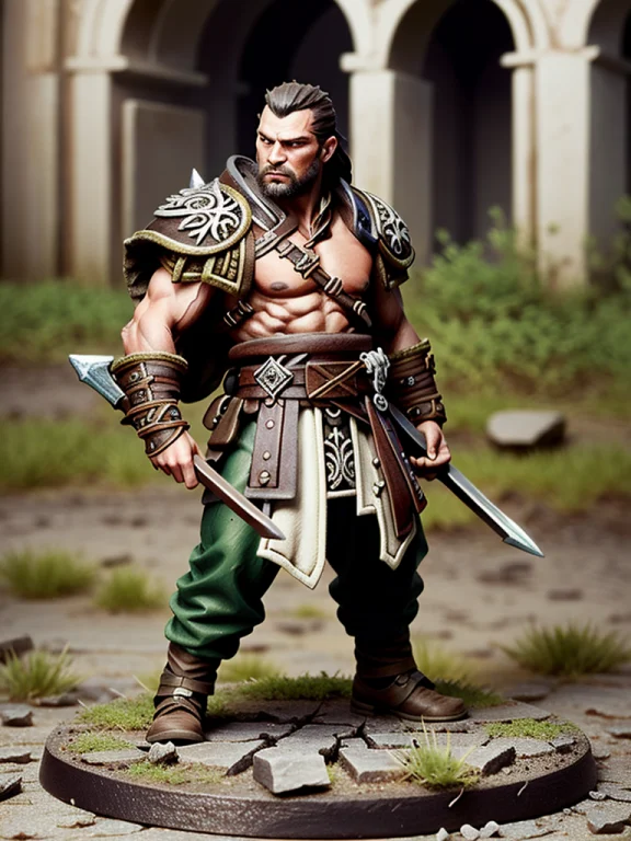 Pmini Style, A Painted Miniature Of A Male Human Barbarian I...