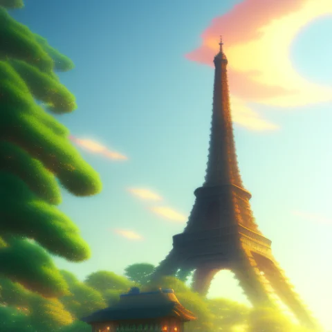 The Eiffel Tower, By Wakasakakiage15 — Stable Diffusion AI Prompt: The Eiffel Tower, by WakasaKakiage15