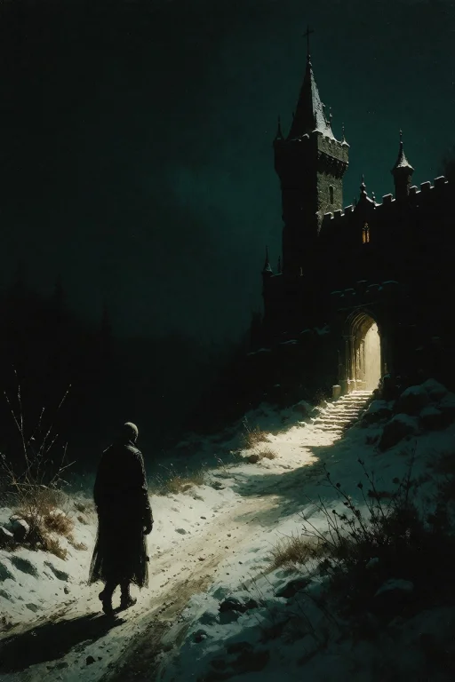 This Is A Digital Painting In A Dark, Moody Style, Depicting...