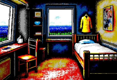 Zxpixseva, Lighthouse Keeper Room, Simple Wooden Bed, Small... — FLUX AI Prompt: zxpixseva, lighthouse keeper room, simple wooden bed, small table, chair, shelve...