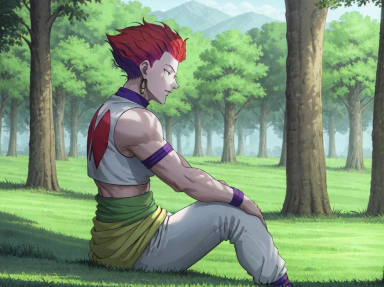 Masterpiece, Best Quality, Hisoka, 1boy, Againsttree, Blurry...