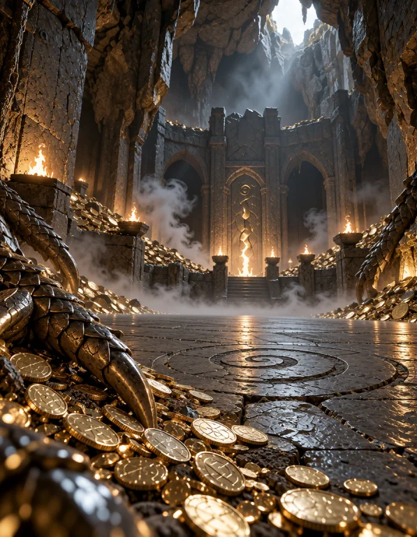 3xpl0r3 Dung30n, Photorealistic, The Same Colossal Dragons H...