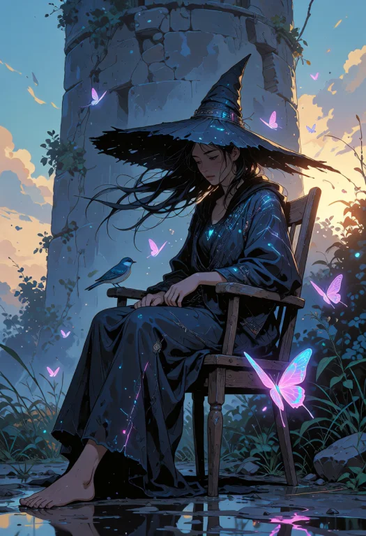 Rendered In A Style Blending Dark Bioluminescent Fantasy Wit...