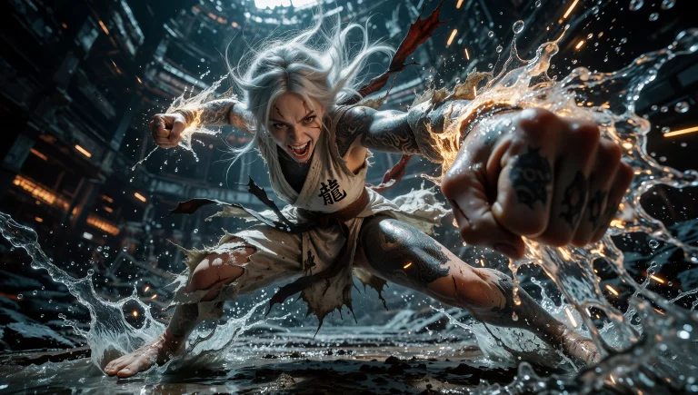A 3d Rendering Shoot From A Fist Punching Position About A F...