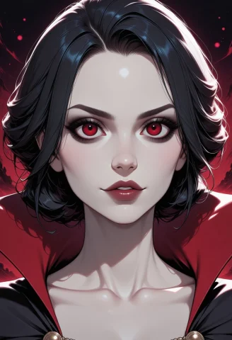 Elfinsmooth, Beautiful Vampire Woman, Solo, Mature Face, Fem... — Stable Diffusion AI Prompt: ElfinSmooth, beautiful vampire woman, solo, mature face, female, cheekbones, pal...