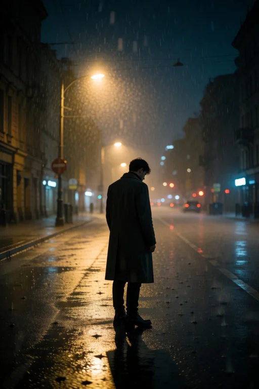 Photograph Of A Solitary Figure Standing In The Middle Of A...