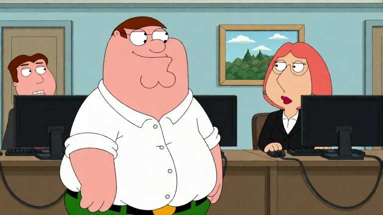 Fmlygyssn20, In An Office Setting, A Large Man In A White Sh...